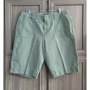 Rafaella Woman Utility Cargo Shorts 16W Moss Green Pockets Walking Comfort
